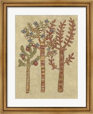 Framed Linen Trees I Print