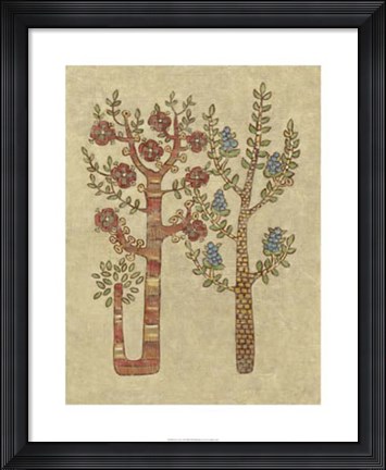 Framed Linen Trees II Print