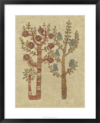 Framed Linen Trees II Print