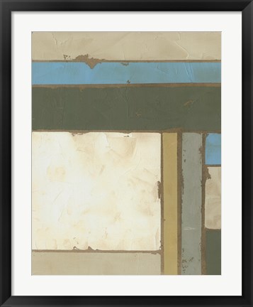 Framed Weathered Paneling I Print