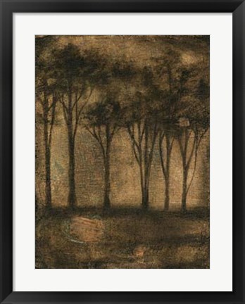 Framed Bronzed Treeline I Print