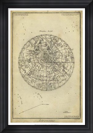 Framed Antique Astronomy Chart I Print