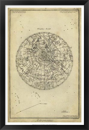 Framed Antique Astronomy Chart I Print