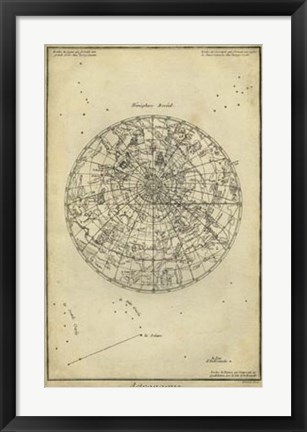 Framed Antique Astronomy Chart I Print