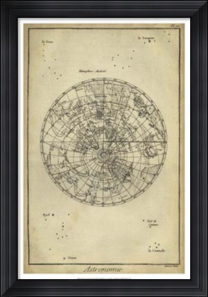 Framed Antique Astronomy Chart II Print