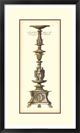 Framed Antique Candlestick I Print