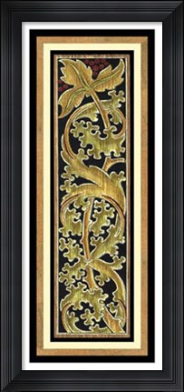 Framed Sienna Woodcut Panel I Print