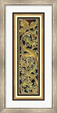 Framed Sienna Woodcut Panel I Print