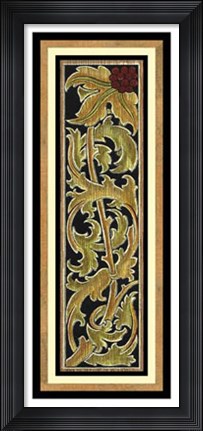 Framed Sienna Woodcut Panel II Print