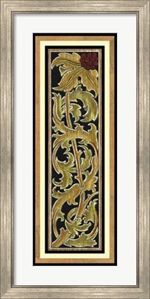 Framed Sienna Woodcut Panel II Print
