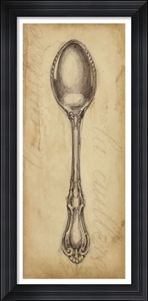Framed Antique Spoon Print
