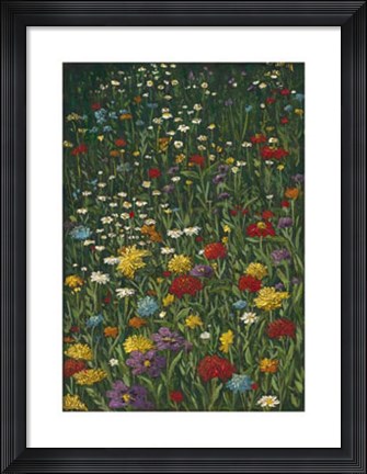 Framed Bright Wildflower Field I Print