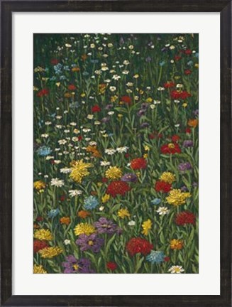 Framed Bright Wildflower Field I Print