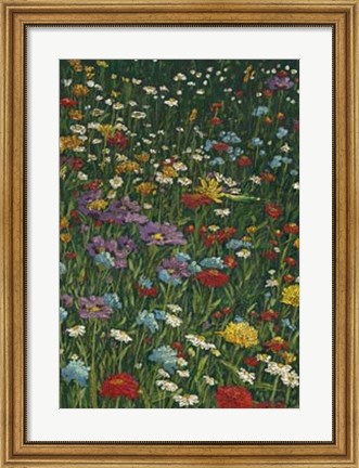 Framed Bright Wildflower Field II Print