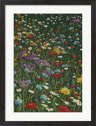 Framed Bright Wildflower Field II Print