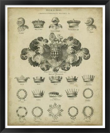 Framed Heraldic Crowns &amp; Coronets I Print