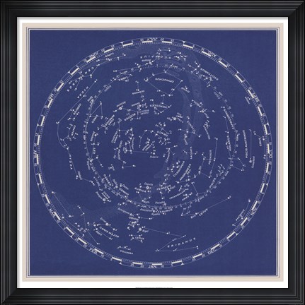 Framed Stars &amp; Constellations Chart Print