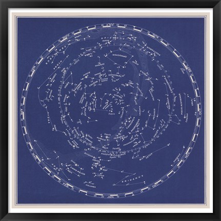 Framed Stars &amp; Constellations Chart Print