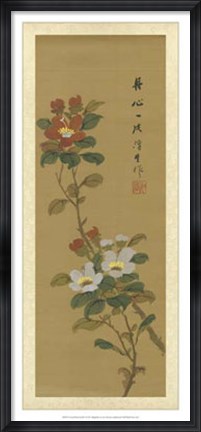 Framed Oriental Floral Scroll V Print