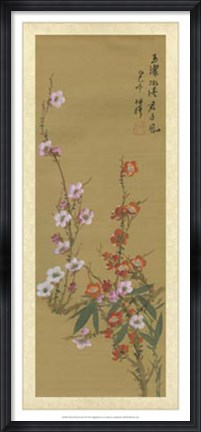 Framed Oriental Floral Scroll VI Print
