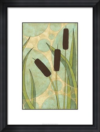 Framed Tranquil Cattails III Print