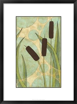 Framed Tranquil Cattails III Print
