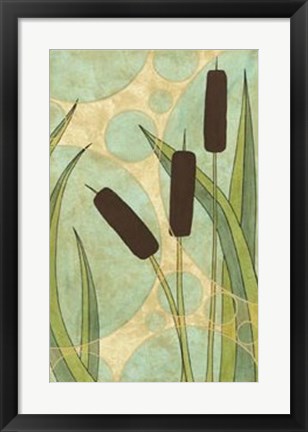 Framed Tranquil Cattails III Print