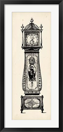 Framed Antique Grandfather Clock II Print