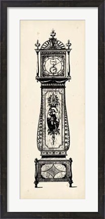 Framed Antique Grandfather Clock II Print