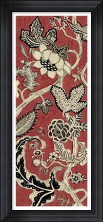 Framed Crimson Embroidery II Print