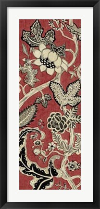 Framed Crimson Embroidery II Print