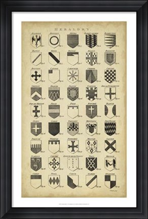 Framed Vintage Heraldry I Print