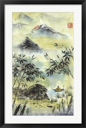 Framed Having Visited Qui Baishi Print