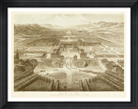 Framed Bird&#39;s Eye View of Versailles Print