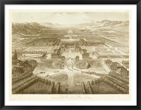 Framed Bird&#39;s Eye View of Versailles Print