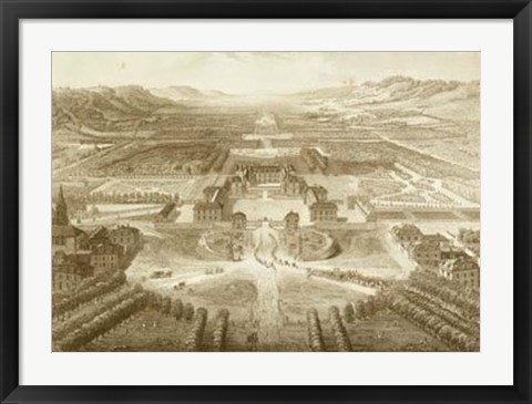 Framed Bird&#39;s Eye View of Versailles Print