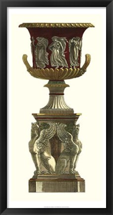 Framed Vase on Pedestal I Print