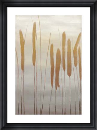 Framed Reeds and Leaves I Print