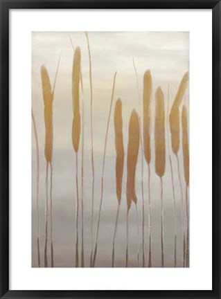 Framed Reeds and Leaves I Print