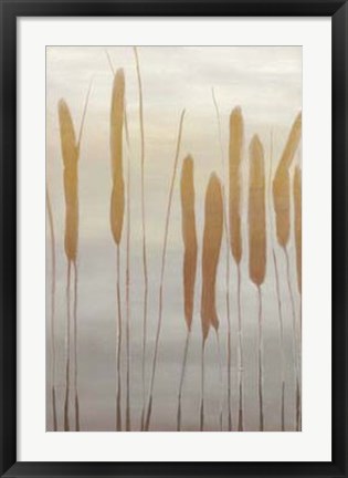 Framed Reeds and Leaves I Print