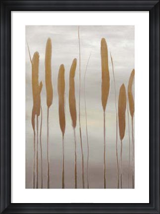 Framed Reeds and Leaves II Print