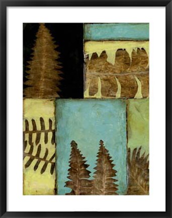 Framed Fossilized Ferns III Print