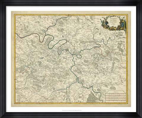 Framed Environs de Paris Print