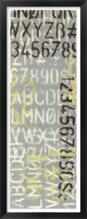 Framed Numbered Letters I Print