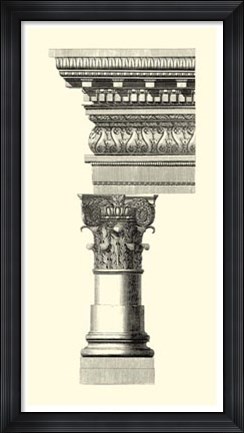 Framed B&amp;W Column &amp; Cornice I Print