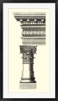 Framed B&amp;W Column &amp; Cornice I Print