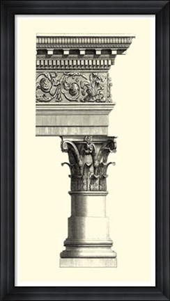 Framed B&amp;W Column &amp; Cornice II Print