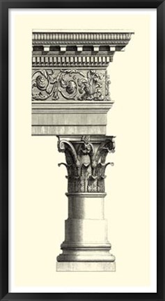 Framed B&amp;W Column &amp; Cornice II Print
