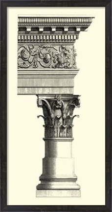 Framed B&amp;W Column &amp; Cornice II Print