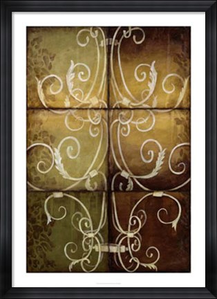 Framed Wrought Iron &amp; Damask Print